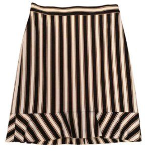 Ann Taylor Striped Skirt With Flounced Hem